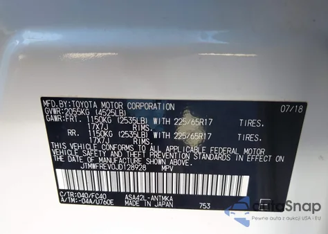 2018 Toyota Rav4 Xle from USA, damaged, VIN JTMWFREV0JD128928